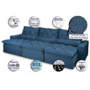 Ver imagem 3 de Sofá Lisboa 3,52M Retrátil,Reclinável com Molas No Assento e Almofadas Lombar Tecido Suede