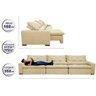 Sofá Lisboa 3,52M Retrátil e Reclinável com Molas No Assento e Almofadas Lombar Tecido Suede Bege - 2