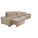 Ver mais imagens de Sofá Lisboa 3,52M Retrátil e Reclinável com Molas No Assento e Almofadas Lombar Tecido Suede