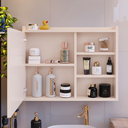 Ver imagem 4 de Espelheira Organizadora para Banheiro com Espelho Luxo - Off White
