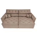 Ver imagem 5 de Sofá Austin 2,02M Retrátil e Reclinável com Molas No Assento e Almofadas, Tecido Suede