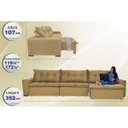Ver imagem 2 de Sofá Austrália 3.52M Retrátil e Reclinável com Molas e Pillow No Assento Tecido Suede