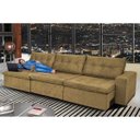 Ver imagem 1 de Sofá Austrália 3.52M Retrátil e Reclinável com Molas e Pillow No Assento Tecido Suede