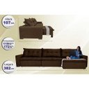 Ver imagem 2 de Sofá Austrália 3.82M Retrátil e Reclinável com Molas e Pillow No Assento Tecido Suede