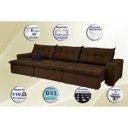 Ver imagem 3 de Sofá Austrália 3.82M Retrátil e Reclinável com Molas e Pillow No Assento Tecido Suede