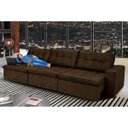 Ver imagem 1 de Sofá Austrália 3.52M Retrátil e Reclinável com Molas e Pillow No Assento Tecido Suede