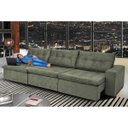 Ver imagem 1 de Sofá Austrália 3.82M Retrátil e Reclinável com Molas e Pillow No Assento Tecido Suede