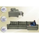 Ver imagem 2 de Sofá Austrália 3.82M Retrátil e Reclinável com Molas e Pillow No Assento Tecido Suede