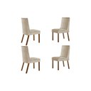Ver imagem 1 de Kit 4 Cadeiras Sala Jantar Dakota 4 Un Madeira Capuccino/suede Creme - Rufato