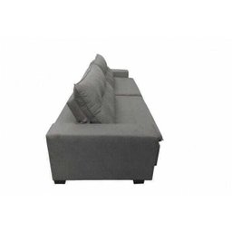 Sofá Retrátil e Reclinável Oklahoma 2,12M com Molas e Pillow No Assento Tecido Suede Cinza - 4