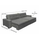 Ver imagem 2 de Sofá Retrátil e Reclinável Oklahoma 2,12M com Molas e Pillow No Assento Tecido Suede Cinza