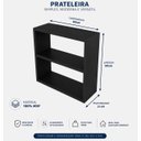 Ver imagem 2 de Armário Nicho Suspenso Multiuso em Mdf Preto 40x50x15cm (cxaxp)