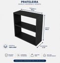 Ver imagem 2 de Armário Nicho Suspenso Multiuso em Mdf Preto 40x50x15cm (cxaxp)