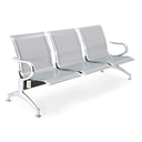 Ver imagem 1 de Cadeira Longarina Cromada 3 Lugares