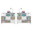 Ver imagem 1 de Kit 2 Nichos Organizadores com Rodízios 3 Gavetas - Qmovi - Branco