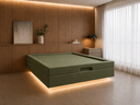 Ver imagem 2 de Cama Box Baú Casal Flutuante com LED, Encaixe para Colchão e Puxador Embutido:Verde