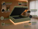 Ver imagem 3 de Cama Box Baú Casal Flutuante com LED, Encaixe para Colchão e Puxador Embutido:Verde