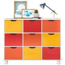 Ver imagem 1 de Nicho Organizador com Rodízios 9 Gavetas - Qmovi - Branco/Colorido