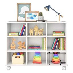 Nicho Organizador com Rodízios 3 Gavetas - Qmovi - Branco/Branco - 4