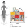 Nicho Organizador com Rodízios 3 Gavetas - Qmovi - Branco/Colorido - 5