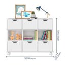 Ver imagem 4 de Nicho Organizador com Rodízios 6 Gavetas - Qmovi - Branco/Branco