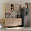 Ver imagem 2 de Armario Cozinha com Balcão Ravena com 10 Portas e 1 Gaveta Wood Madeirado/preto Fosco