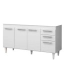 Ver imagem 1 de Balcão Gabinete de Pia 150cm 2 Gavetas 4 Portas Lis - Mpozenato - Branco