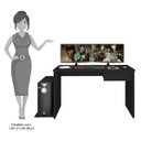 Ver imagem 4 de Mesa para Computador Notebook Desk Game Drx 8000 1 Gaveta - Mpozenato - Preto/Vermelho