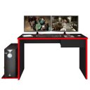 Ver imagem 1 de Mesa para Computador Notebook Desk Game Drx 8000 1 Gaveta - Mpozenato - Preto/Vermelho