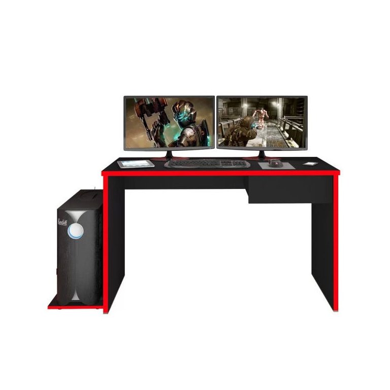 Mesa para Computador Notebook Desk Game Drx 8000 1 Gaveta - Mpozenato - Preto/Vermelho Mesa para Computador Notebook Desk Game Drx 8000 1 Gaveta - Mpozenato - Preto/Vermelho