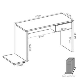 Mesa para Computador Notebook Desk Game Drx 8000 1 Gaveta - Mpozenato - Preto/Vermelho - 5