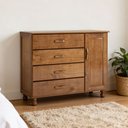 Ver imagem 1 de Cômoda Sapateira 1 Porta 4 Gavetas Madeira Maciça Utah M06 Imbuia Brilho - Lyam Decor