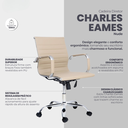 Ver imagem 4 de Cadeira Diretor Charles Eames Esteirinha Couro PU 11D Nude