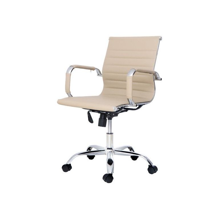 Cadeira Diretor Charles Eames Esteirinha Couro Pu 11d:nude/1 Cadeira Diretor Charles Eames Esteirinha Couro Pu 11d:nude/1