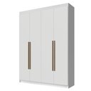 Ver imagem 2 de Guarda-Roupa Solteiro 4 Portas Batentes Branco/Branco/Rustic Venus Madesa