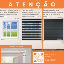 Persiana Zebra Preta Rolo Duplo 160x160 para Salas e Banheiros com Design Contemporâneo - 6