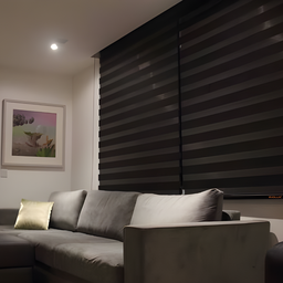 Persiana Zebra Preta Rolo Duplo 160x160 para Salas e Banheiros com Design Contemporâneo - 5