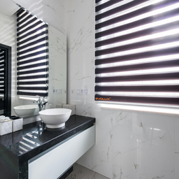 Persiana Zebra Preta Rolo Duplo 160x160 para Salas e Banheiros com Design Contemporâneo - 4