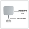 Abajur Quarto Pé Escovado Cúpula Cinza Marina Decorações - 5