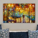 Ver imagem 1 de Quadro Decorativo Tela em Lona Casal na Praça 60x40cm para Sala Quarto