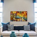 Ver imagem 4 de Quadro Decorativo Tela em Lona Casal na Praça 60x40cm para Sala Quarto