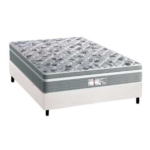 Cama Box Casal: Colchão Molas MasterPocket Ensacadas Probel Evolution + Base CRC Courano Branco(138x