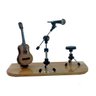 Palco miniatura violão micfofone e banco - 1