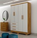 Ver imagem 4 de Guarda-Roupa Encant 4 Portas 3 Gavetas sem Espelho Fendi Novo Horizonte
