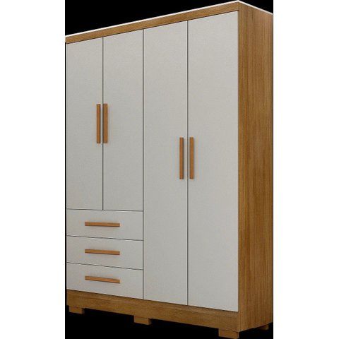 Guarda-Roupa Encant 4 Portas 3 Gavetas sem Espelho Fendi Novo Horizonte