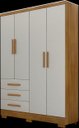 Ver imagem 1 de Guarda-Roupa Encant 4 Portas 3 Gavetas sem Espelho Fendi Novo Horizonte
