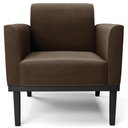 Ver imagem 7 de Poltrona Decorativa Base Madeira Preto Maressa Suede Marrom - Ibiza