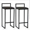Kit 02 Banqueta Alta Jade Industrial Cozinha Bar Balcão Bistrô Ferro Preto Suede Preto - 1