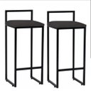 Ver imagem 1 de Kit 02 Banqueta Alta Jade Industrial Cozinha Bar Balcão Bistrô Ferro Preto Suede Preto