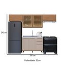 Ver imagem 4 de Cozinha Completa Munique 6 Portas 3 Gavetas com Vidro Freijó/camurça - Indékes